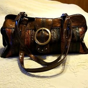 MC Marc Chantal Faux Snakeskin Satchel Handbag